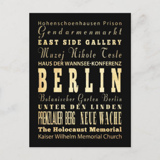 Postal Arte de tipografía de la ciudad de Berlín