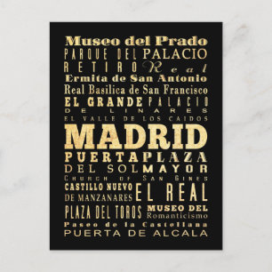 Postal Arte de tipografía de Madrid