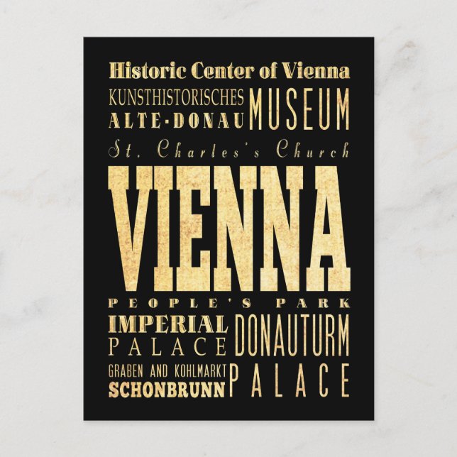 Postal Arte de tipografía de Viena (Anverso)