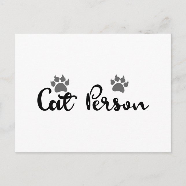 Postal Arte de tipografía para personas de gato (Anverso)