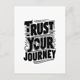 Postal Arte de Tipografía Vertical Confía en tu Viaje