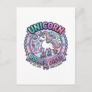 Postal Arte de Unicorn Roller Disco POD Listo para Market
