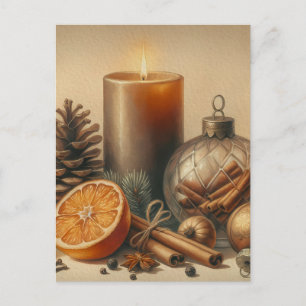 Postal Arte de velas de Navidad