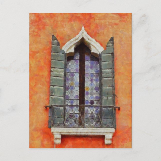 Postal Arte de ventana renacentista (Anverso)