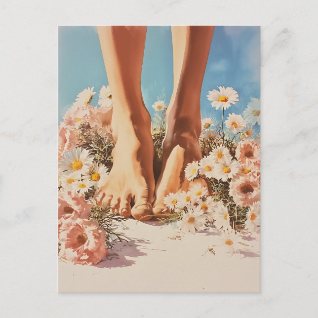Postal Arte de verano en Barefoot Blooms (Anverso)