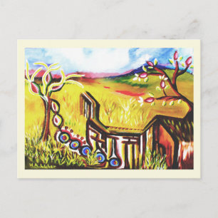 Postal Arte de verano futuro en el campo