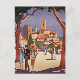 Postal Arte de verano vintage de Grasse