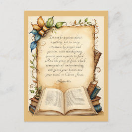 Postal Arte de versículo cristiano bíblico Filipenses 4:6