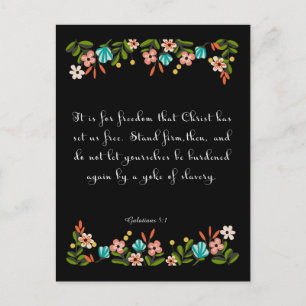 Postal Arte de versículos bíblicos - Gálatas 5:1