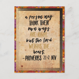 Postal Arte de versículos de la Biblia cristiana Proverbi