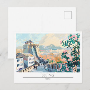 Postal Arte de Viaje Antiguo Beijing China
