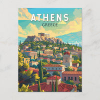 Arte de viaje Atenas Grecia Vintage