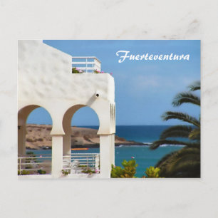 Postal Arte de viaje costero de Fuerteventura