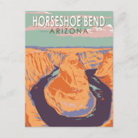 Arte de viaje de Horseshoe Bend Vintage
