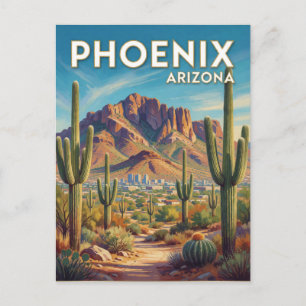 Postal Arte de viaje de la montaña Camelback de Phoenix A