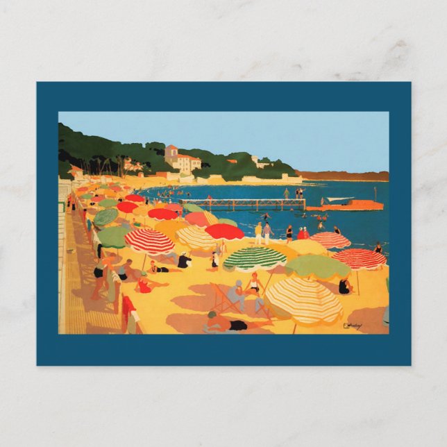 Postal Arte de Viaje de la Vieja Riviera Francesa (Anverso)