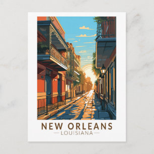Postal Arte de viaje del Barrio Francés de Nueva Orleans