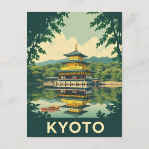 Postal Arte de viaje del templo de Kioto, Japón