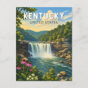 Postal Arte de viaje ilustrativo vintage de Kentucky