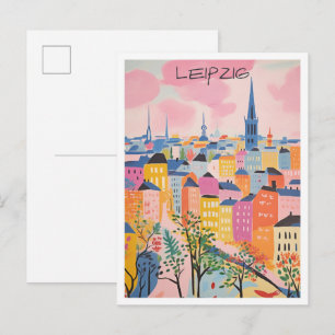 Postal Arte de viaje Leipzig Alemania