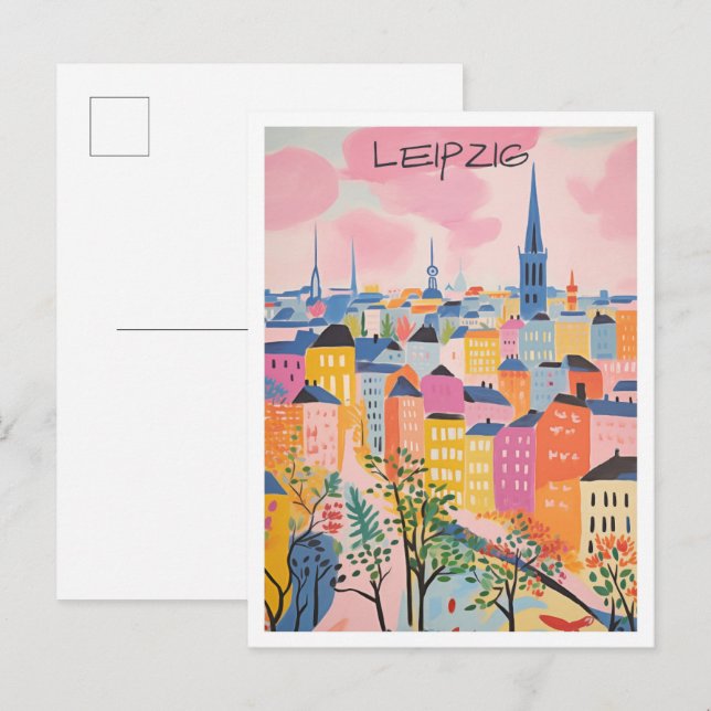 Postal Arte de viaje Leipzig Alemania  (Anverso / Reverso)
