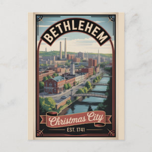 Postal Arte de viaje retro de Bethlehem Pennsylvania Vint