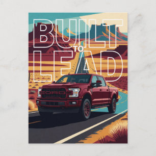 Postal 🌆 Arte de Viaje Urbano de Coche Rojo Clásico