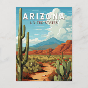 Postal Arte de viaje vintage de Arizona