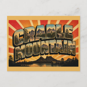 Postal Arte de viaje vintage de Cradle Mountain TAS