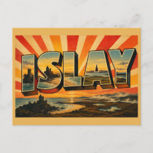 Arte de viaje vintage de Islay Escocia