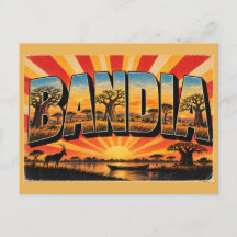 Arte de viaje vintage de la sabana Bandia Baobab S