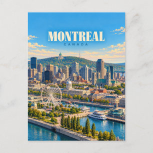 Postal Arte de viaje vintage de Montreal Canadá