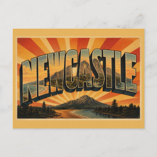 Postal Arte de viaje vintage de Newcastle Irlanda del Nor