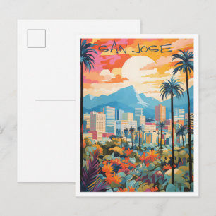 Postal Arte de viaje vintage de San José Costa Rica
