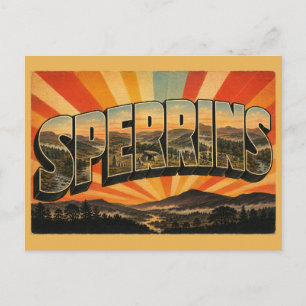 Postal Arte de viaje vintage de Sperrins Irlanda del Nort