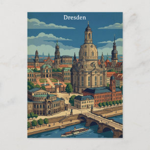 Postal Arte de viaje vintage Dresden Alemania