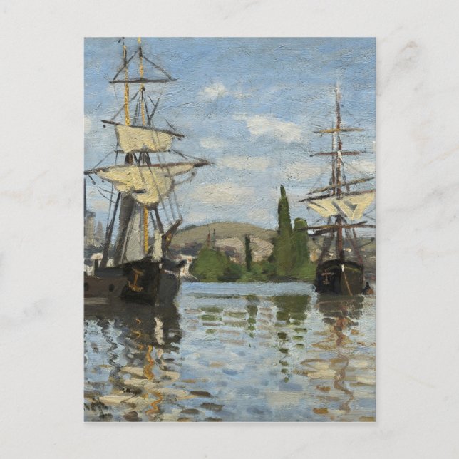 Postal Arte de viajes de Claude Monet en el río Sena (Anverso)