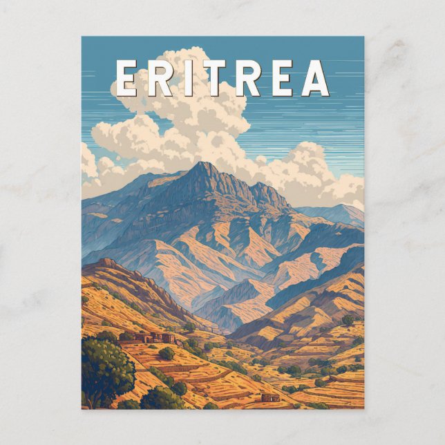 Postal Arte de viajes de Ilustracion de Eritrea (Anverso)