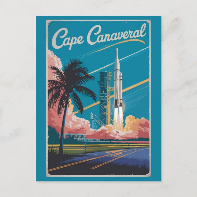 Postal Arte de viajes de Ilustracion de Florida en Cabo C (Anverso)