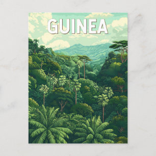 Postal Arte de viajes de Ilustracion de Guinea