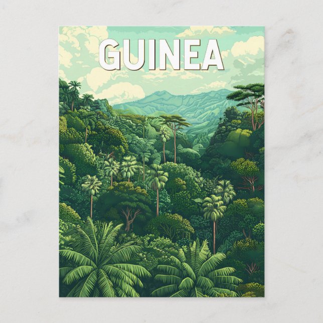 Postal Arte de viajes de Ilustracion de Guinea (Anverso)