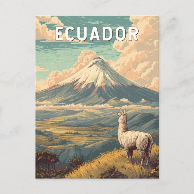 Postal Arte de viajes de Ilustracion en Ecuador (Anverso)