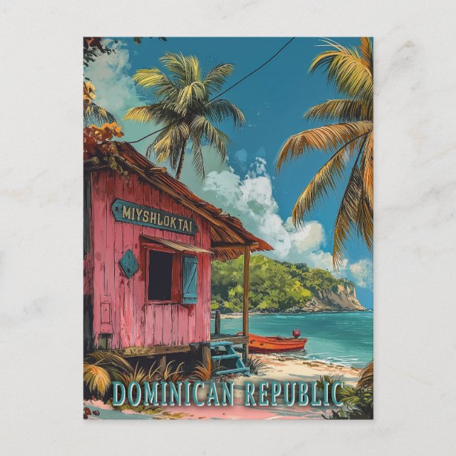 Postal Arte de Viajes de la República Dominicana (Anverso)