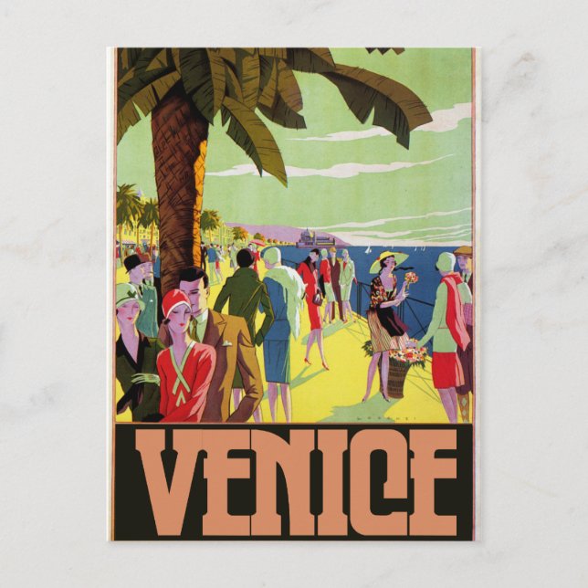 Postal Arte de Viajes de Venecia (Anverso)