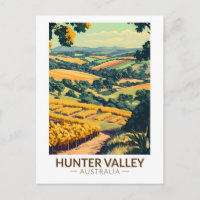 Arte de viajes en Ilustracion de Hunter Valley Aus