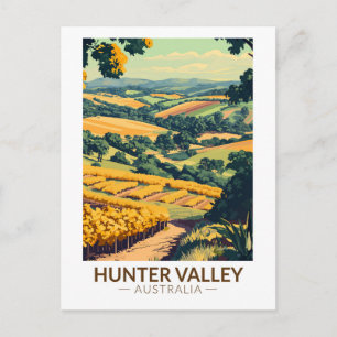 Postal Arte de viajes en Ilustracion de Hunter Valley Aus