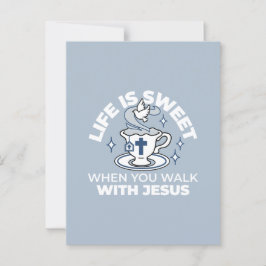 Postal Arte de vida fiel - Equipo con cruz y paloma