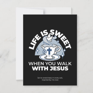 Postal Arte de vida fiel - Equipo con cruz y paloma