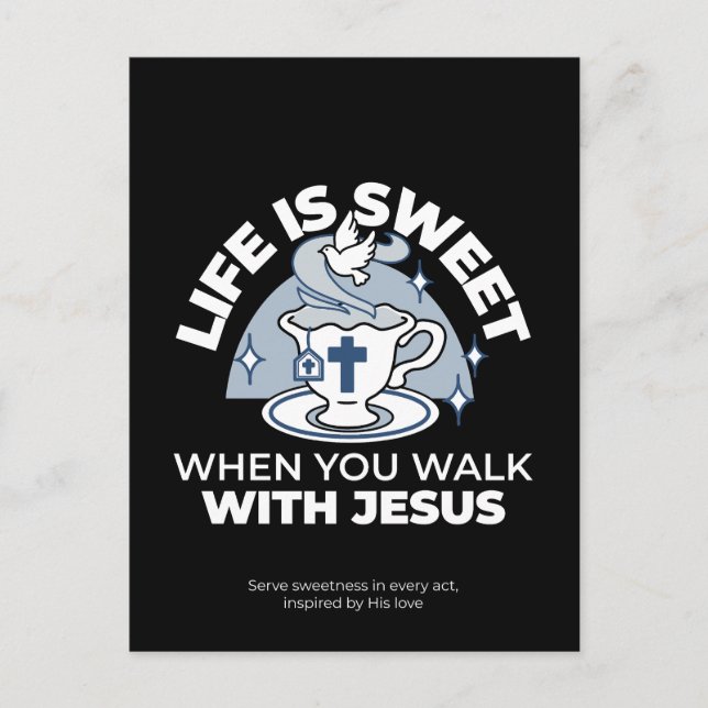 Postal Arte de vida fiel - Equipo con cruz y paloma (Anverso)