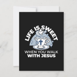 Postal Arte de vida fiel - Equipo con cruz y paloma